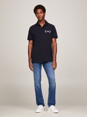 Tommy Hilfiger Blue Monotype Polo Top - Image 3 of 6