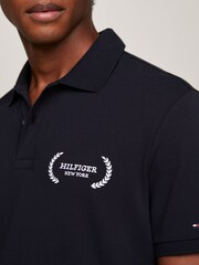 Tommy Hilfiger Blue Monotype Polo Top - Image 4 of 6