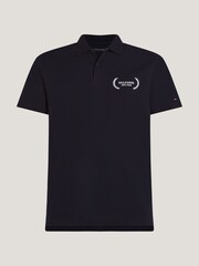 Tommy Hilfiger Blue Monotype Polo Top - Image 5 of 6
