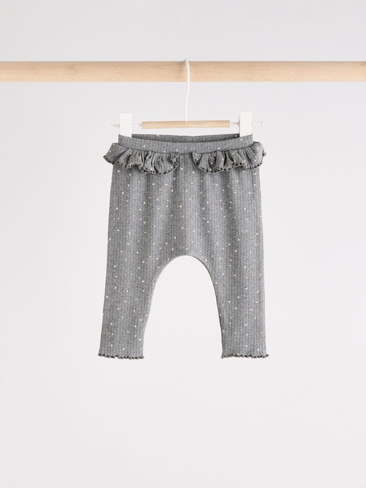 Grey Bow Print Baby Leggings 3 Pack - Image 3 of 11