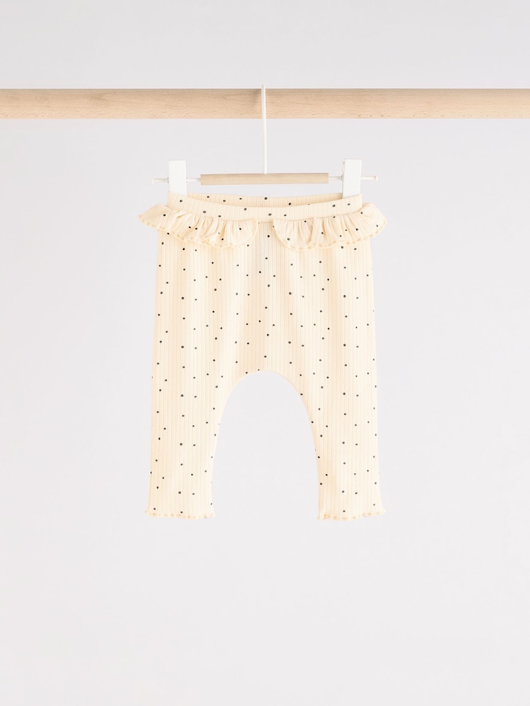 Grey Bow Print Baby Leggings 3 Pack - Image 4 of 11
