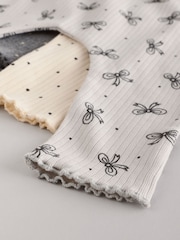 Grey Bow Print Baby Leggings 3 Pack - Image 9 of 11