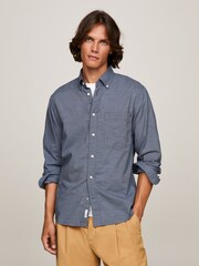 Tommy Hilfiger Blue Houndstooth 100% Cotton Shirt - Image 1 of 6