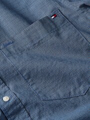 Tommy Hilfiger Blue Houndstooth 100% Cotton Shirt - Image 6 of 6