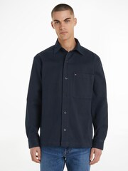 Tommy Hilfiger Blue Solid Bedford Overshirt - Image 1 of 6