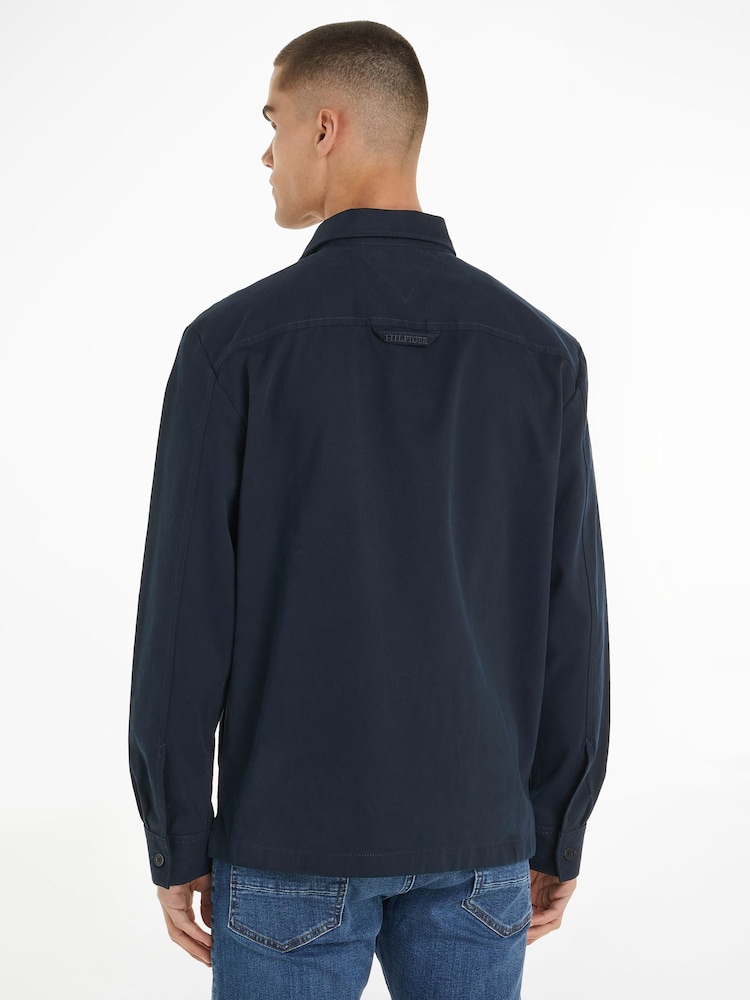 Tommy Hilfiger Blue Solid Bedford Overshirt - Image 2 of 6