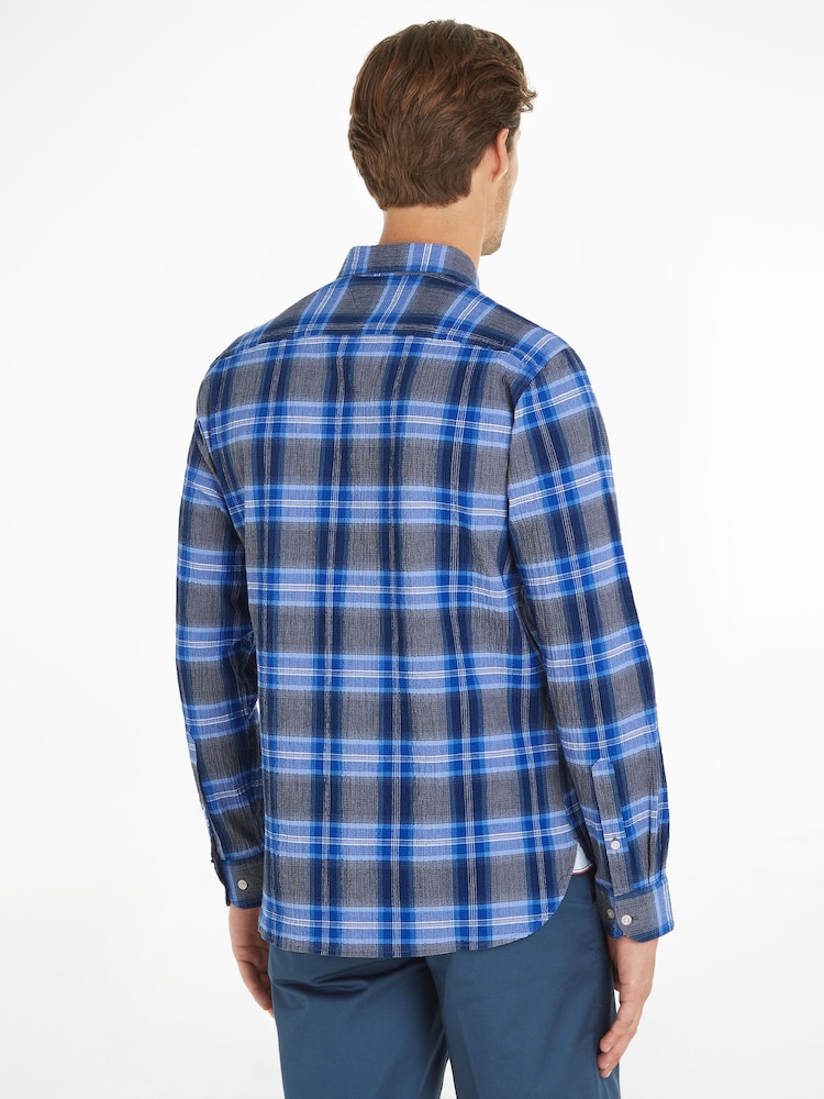 Tommy Hilfiger Blue Tartan Shirt - Image 2 of 6 Tommy Hilfiger Blue Tartan Shirt - Image 2 of 6