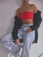 self. Red Bandeau Bra - Image 1 of 7