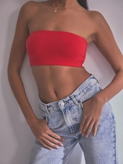 self. Red Bandeau Bra - Image 2 of 7