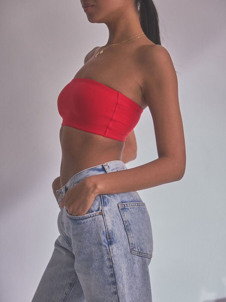 self. Red Bandeau Bra - Image 5 of 7