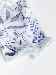 White/Blue Embroidered 2 Piece Baby Woven Blouse & Leggings Set - Image 12 of 12