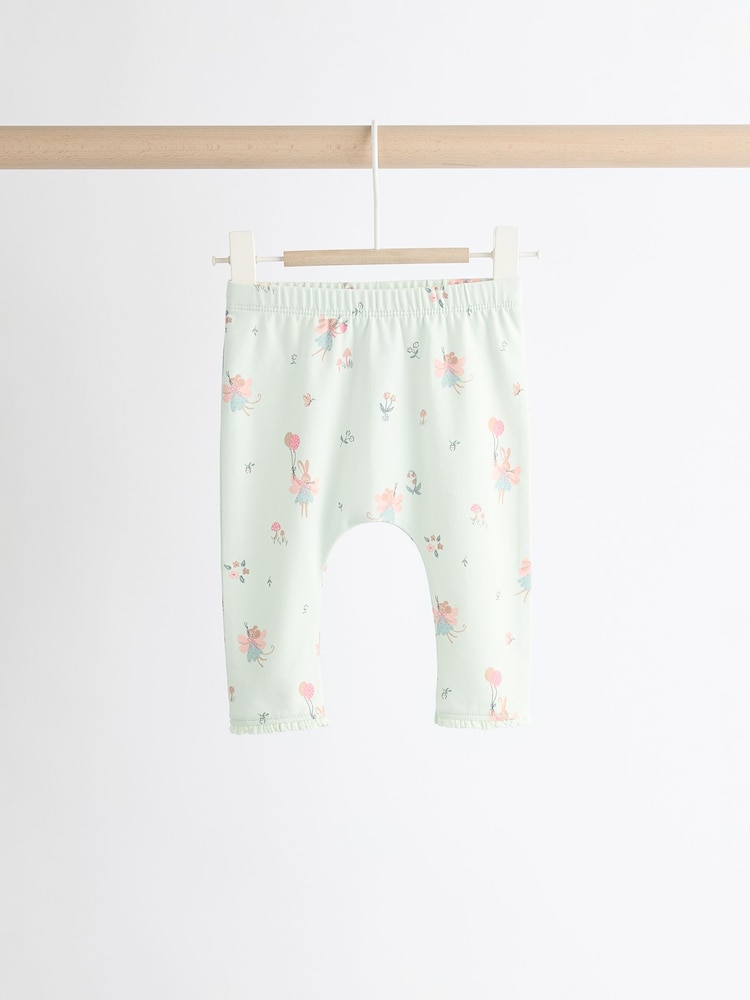Ecru/Teal Green Bunny Baby Long Sleeve Top And Leggings Set - Image 4 of 11