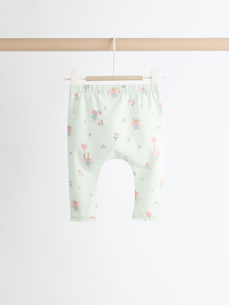 Ecru/Teal Green Bunny Baby Long Sleeve Top And Leggings Set - Image 6 of 11