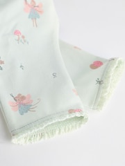 Ecru/zelenomodra zelena Bunny - Otroški zgornji del z dolgimi rokavi in nogavice Set - Slika 9 iz 11