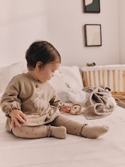 Čokolada rjava balerinke Miška - Otroški zgornji del z dolgimi rokavi in nogavice Set - Slika 1 iz 14