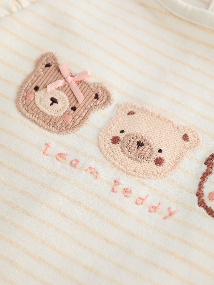 Beige Baby Long Sleeve Top And Leggings Set - Image 12 of 13