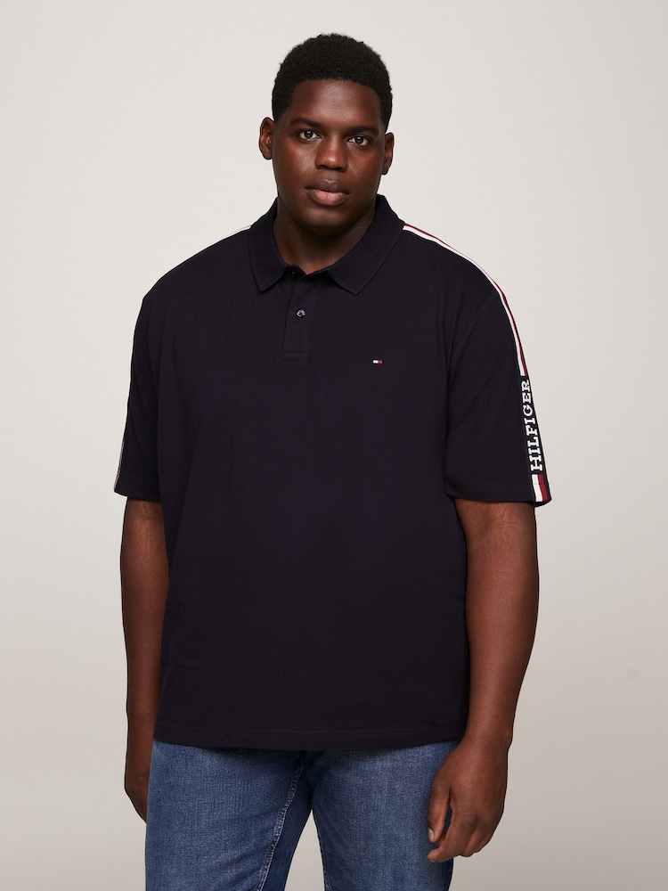 Tommy Hilfiger Blue 100% Cotton B&T Global Monotype Polo Top - Image 1 of 6