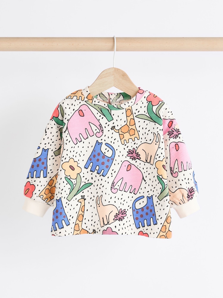 White/ Blue/ Multicolour Character Baby Long Sleeve Top And Leggings Set - Image 3 of 8