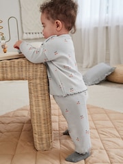 Grauer Kirschprint - Baby Top and Wide Leg Trousers 2 Piece Set (0mths-2yrs) - Bild 2 von 10