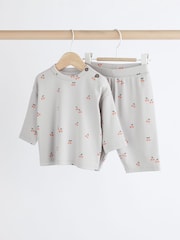 Grauer Kirschprint - Baby Top and Wide Leg Trousers 2 Piece Set (0mths-2yrs) - Bild 4 von 10