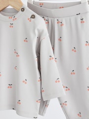 Grauer Kirschprint - Baby Top and Wide Leg Trousers 2 Piece Set (0mths-2yrs) - Bild 7 von 10