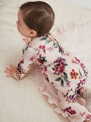 Pink Floral Baby Long Sleeve Frill Top And Leggings Set - Image 2 of 14