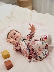 Pink Floral Baby Long Sleeve Frill Top And Leggings Set - Image 3 of 14