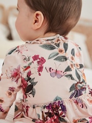 Pink Floral Baby Long Sleeve Frill Top And Leggings Set - Image 5 of 14