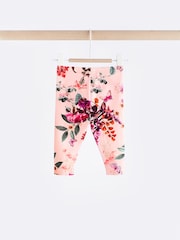 Pink Floral Baby Long Sleeve Frill Top And Leggings Set - Image 7 of 14