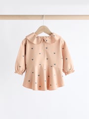 Beige Heart Print Baby Long Sleeve Frill Top And Leggings Set - Image 6 of 14