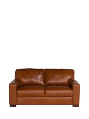 Barker and Stonehouse Rust Brown Lorenza Leather 2 Seater Loveseat Sofa - Image 2 of 7