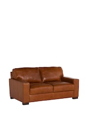 Barker and Stonehouse Rust Brown Lorenza Leather 2 Seater Loveseat Sofa - Image 3 of 7