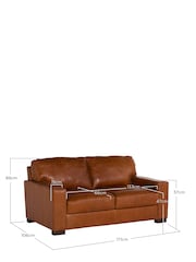 Barker and Stonehouse Rust Brown Lorenza Leather 2 Seater Loveseat Sofa - Image 7 of 7