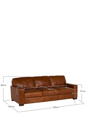 Barker and Stonehouse Rust Brown Lorenza Leather 3 Seater Sofa - Image 7 of 7
