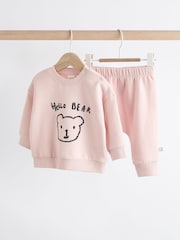 Pink Hello Bear Baby Sweatshirt and Joggers Set - Image 1 of 11