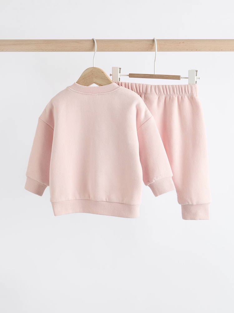 Pink Hello Bear Baby Sweatshirt and Joggers Set - Image 2 of 11