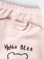 Pink Hello Bear Baby Sweatshirt and Joggers Set - Image 7 of 11