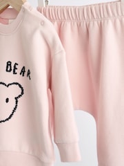 Pink Hello Bear Baby Sweatshirt and Joggers Set - Image 8 of 11