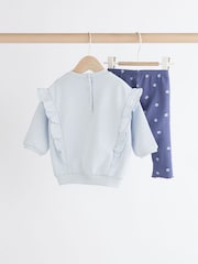 Blue Flower Cosy Baby Sweatshirt And Leggings 2 Piece Set - Image 2 of 8