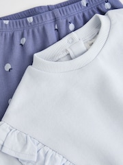 Blue Flower Cosy Baby Sweatshirt And Leggings 2 Piece Set - Image 6 of 8