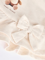 Cream/Check Baby 100% Cotton Sweatshirt And Leggings Set - Image 12 of 13