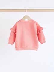 Coral Pink Giraffe Baby Sweat Top And Leggings Set - Image 8 of 15