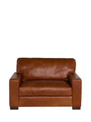 Barker and Stonehouse Rust Brown Lorenza Leather Snuggle Chair - Image 2 of 7