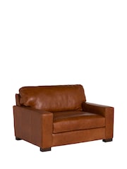 Barker and Stonehouse Rust Brown Lorenza Leather Snuggle Chair - Image 3 of 7