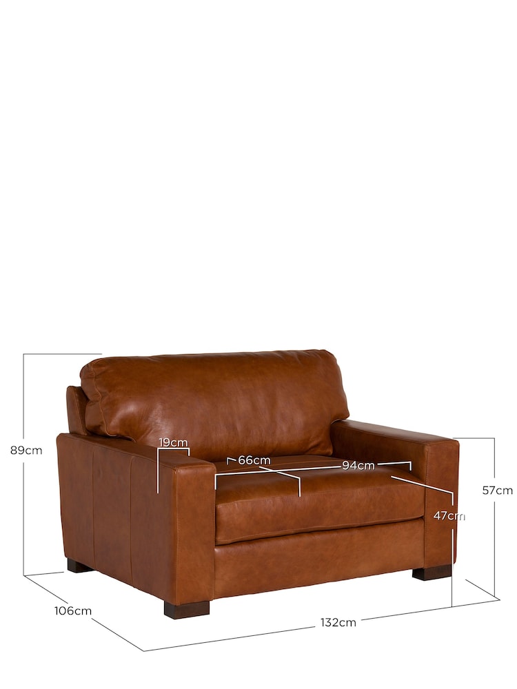 Barker and Stonehouse Rust Brown Lorenza Leather Snuggle Chair - Image 7 of 7