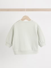 Green/Pink Stripe Baby Sweatshirt And Wide Leg Trousers Set - Image 5 of 10