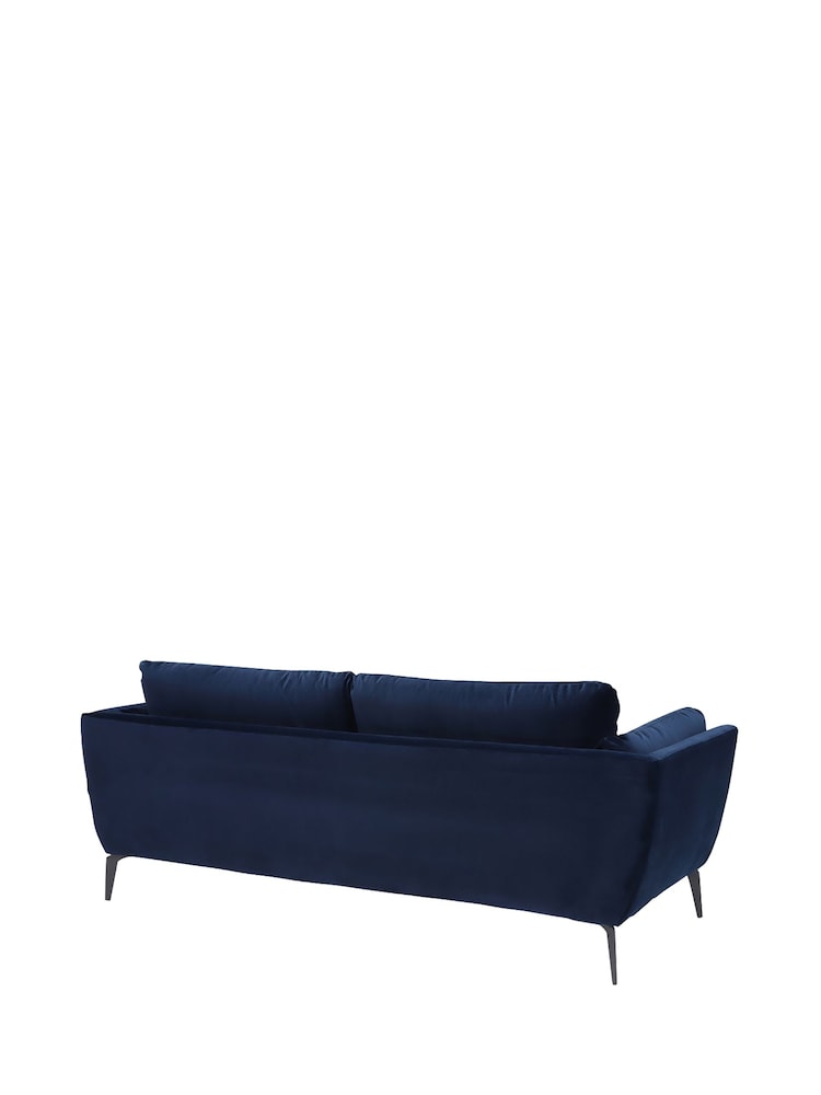 Barker and Stonehouse Navy Blue Boone Velvet 3 Seater Sofa - Image 6 of 6