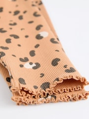 Tan Brown Leopard Print Cosy Baby Sweatshirt And Leggings 2 Piece Set - Image 12 of 12