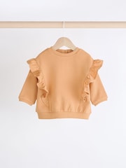 Tan Brown Leopard Print Cosy Baby Sweatshirt And Leggings 2 Piece Set - Image 6 of 12