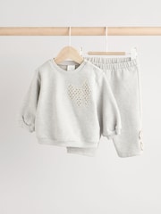 Grey/White Taping Baby Sweatshirt and Joggers Set - Image 1 of 11